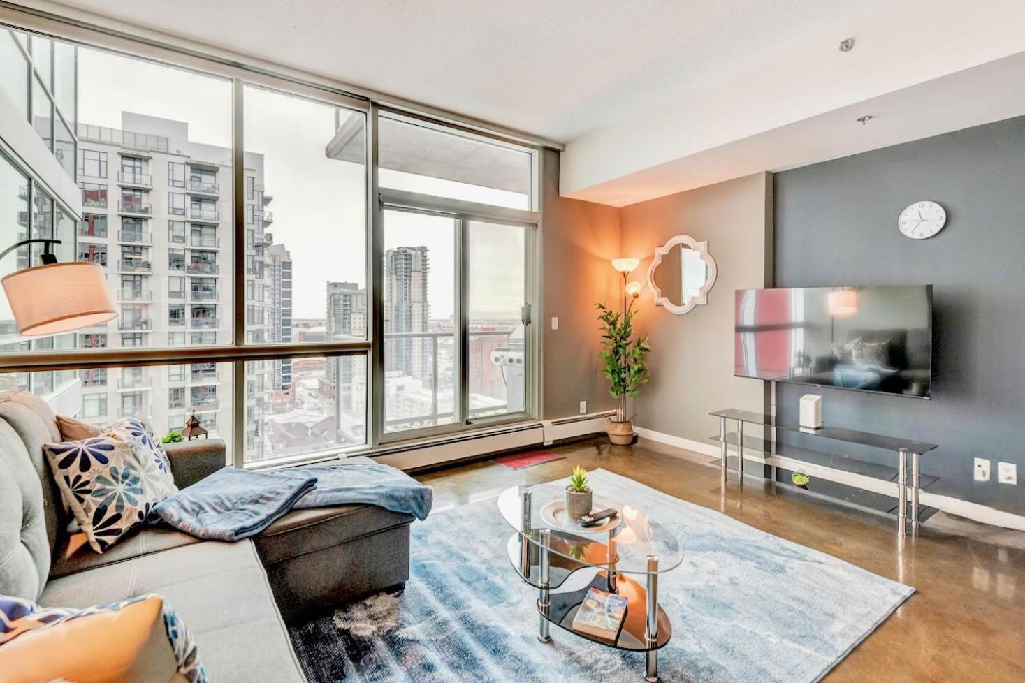 Modern 2Br Condo - King Bed - Downtown City Views Calgary Luaran gambar